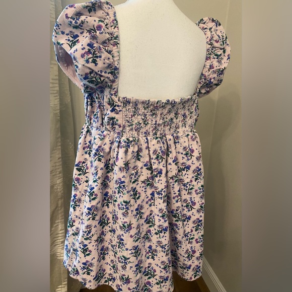 Free People Gaia Corduroy Floral Puff Sleeve Top - Picture 3 of 5